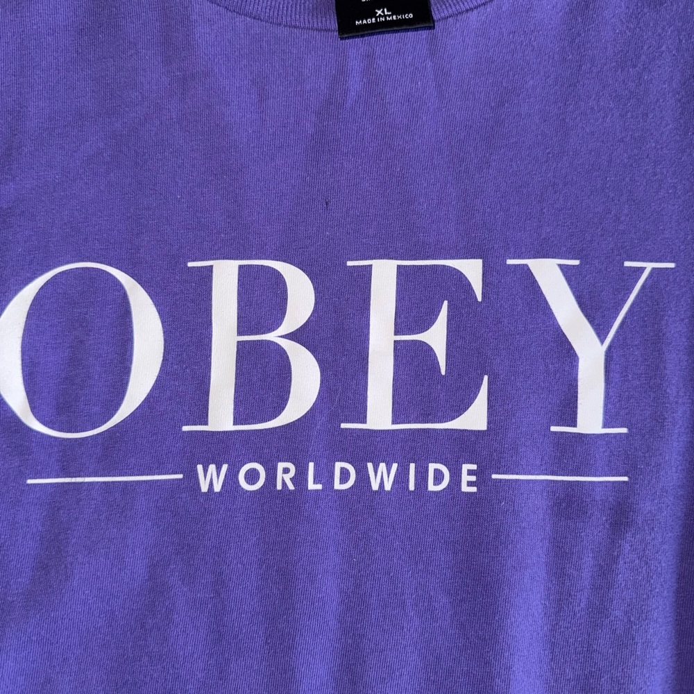 Obey Violet Tee with White Tag